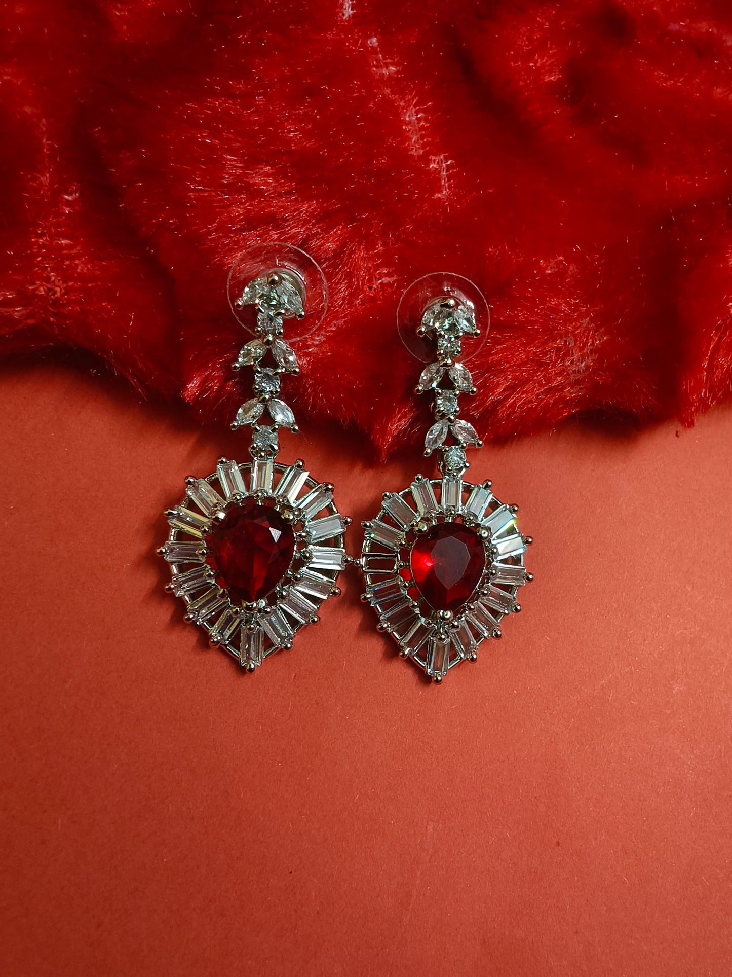 Bloody Blaze Red Zirconia  Earing