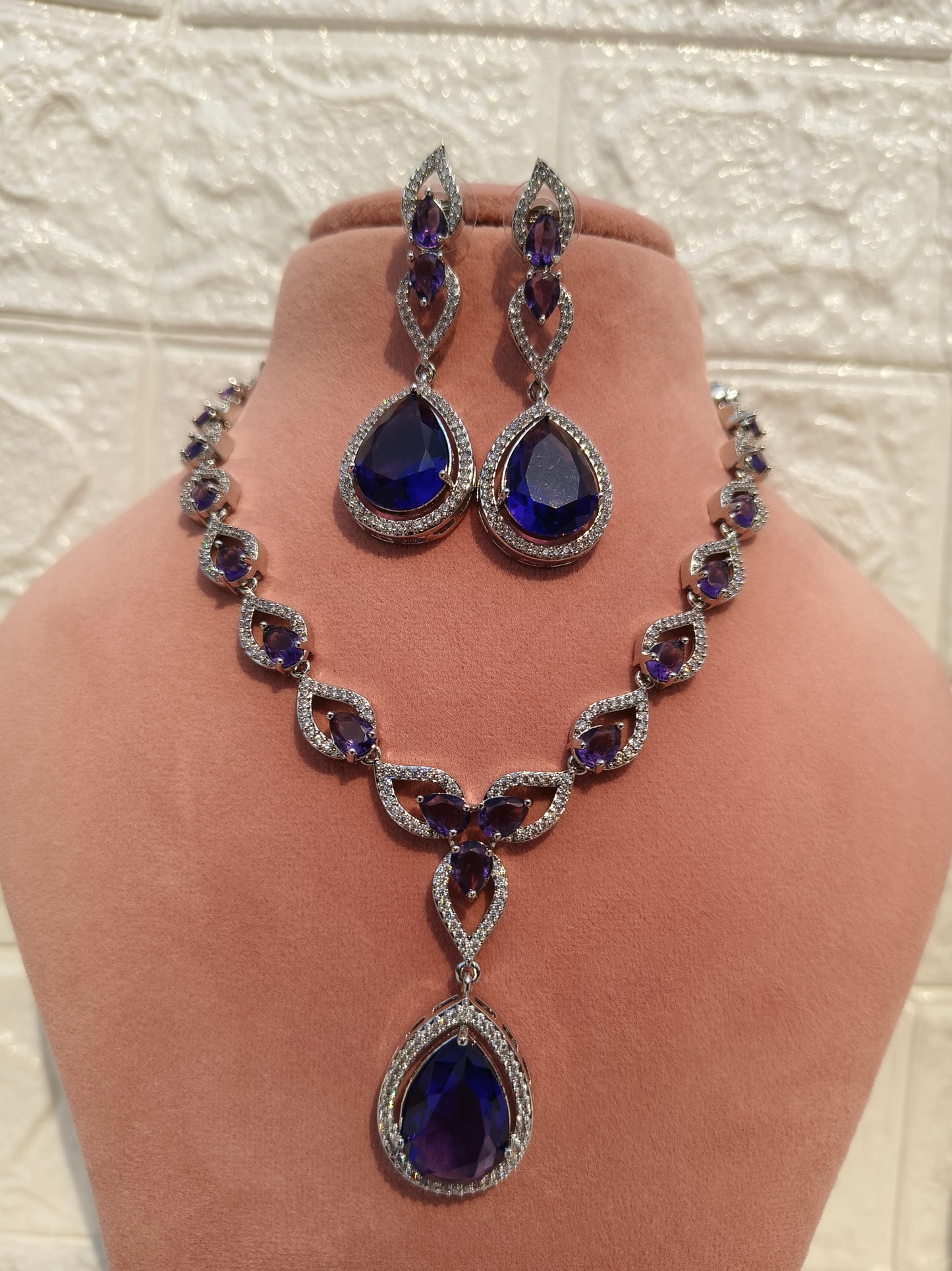 Royal Purple zirconia Necklace Set