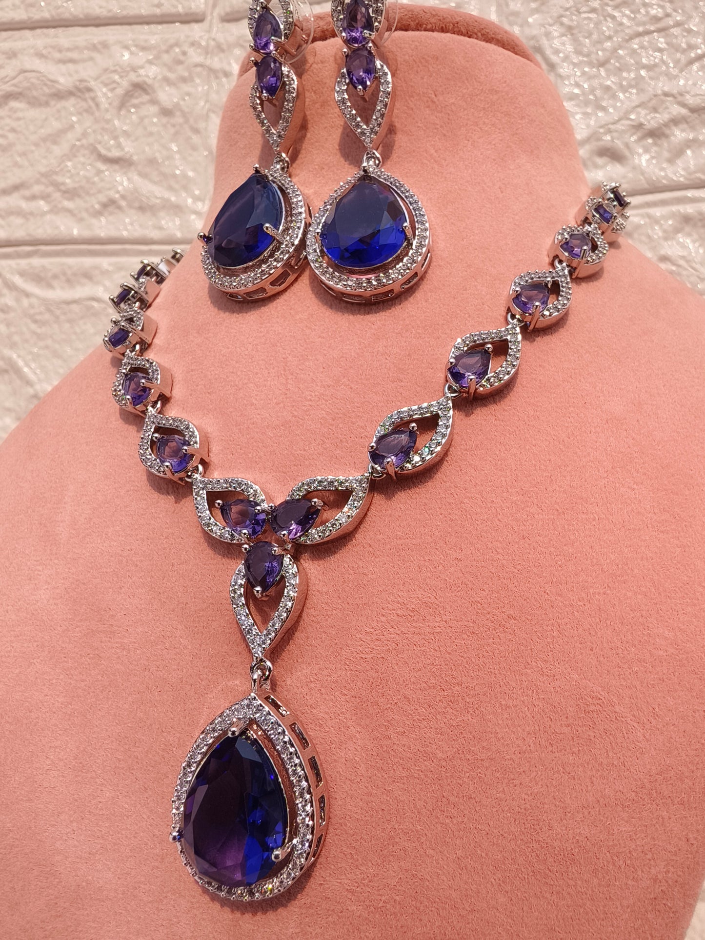 Royal Purple zirconia Necklace Set