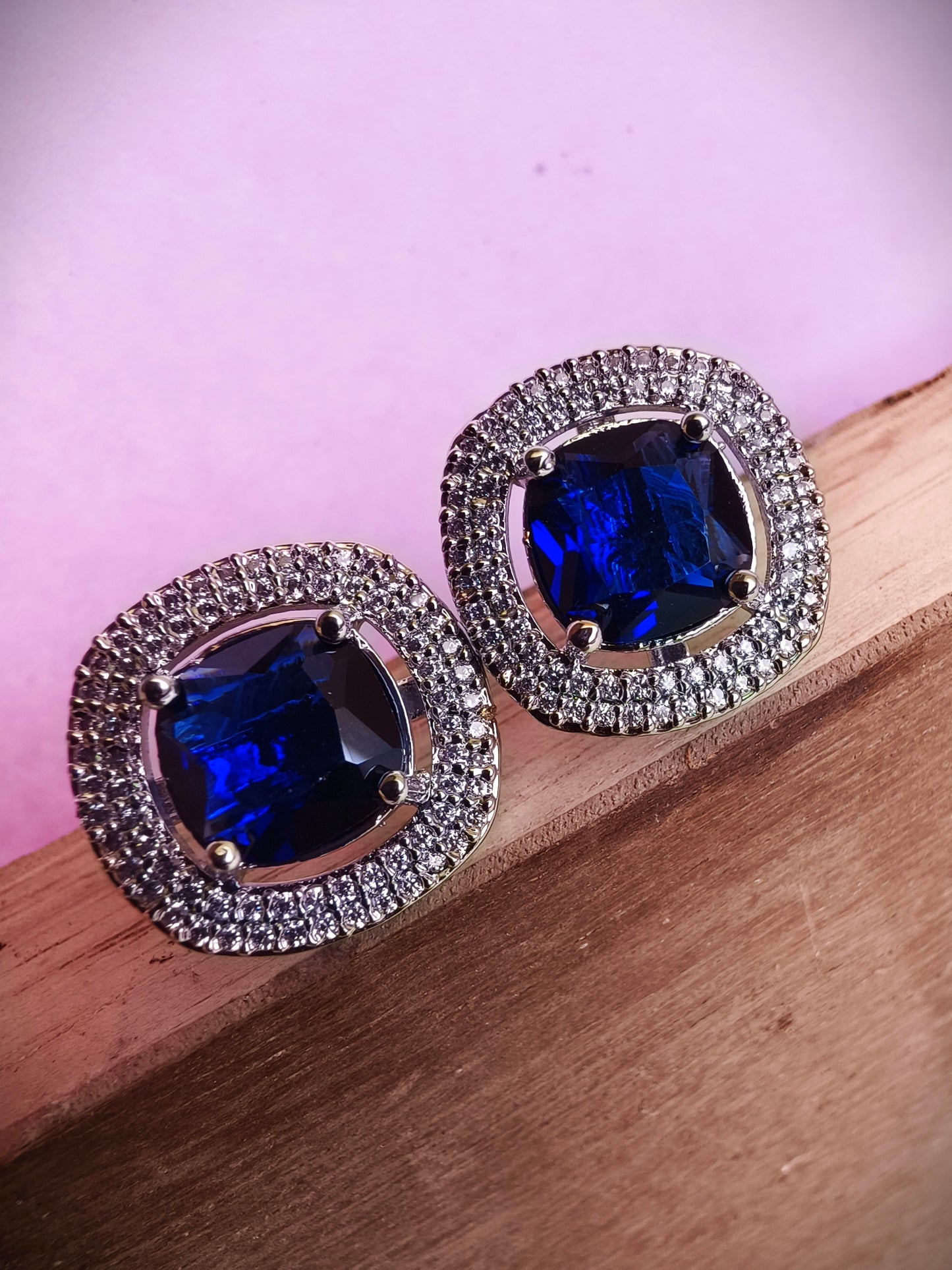 Blue mini Zirconia studs