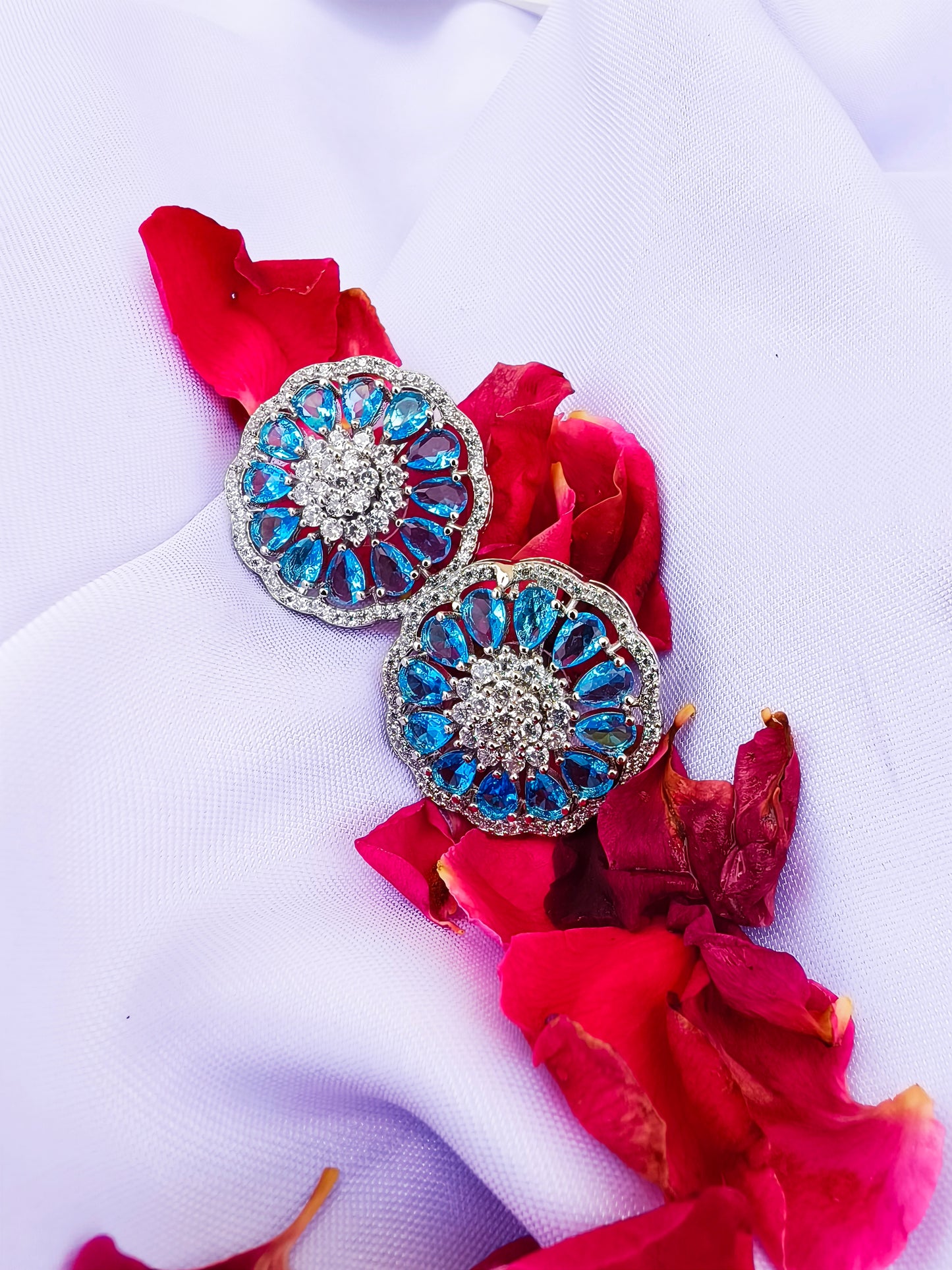 Sikha sky blue zirconia studs