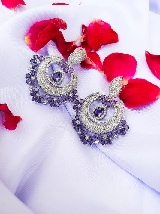 Purple Eva Zirconia Earings