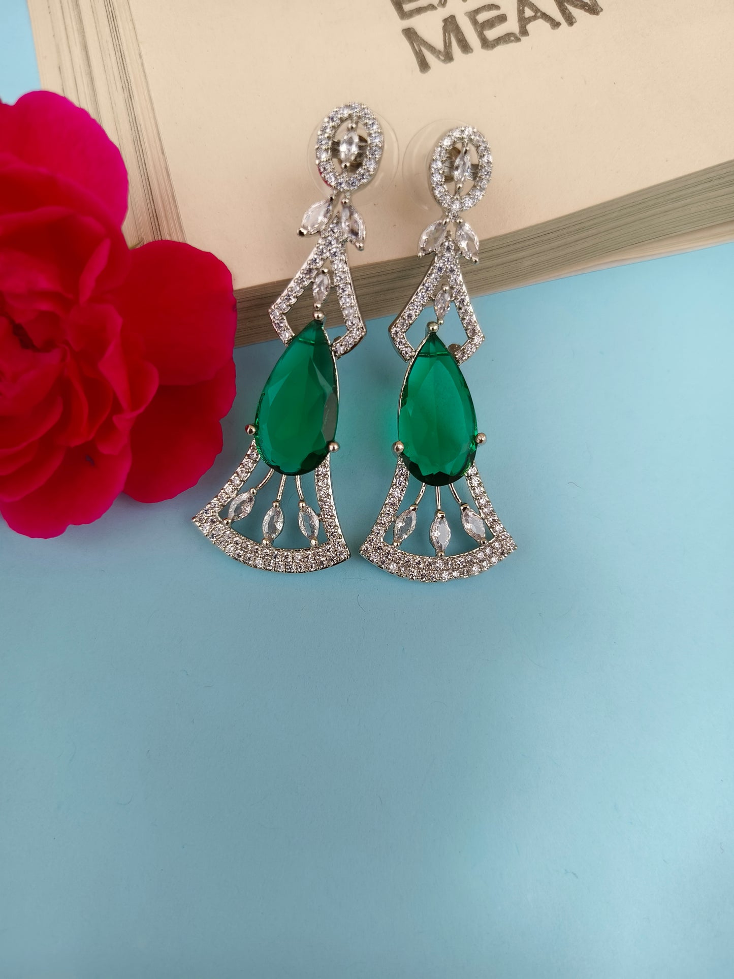 Glossy Green Zirconia Earing