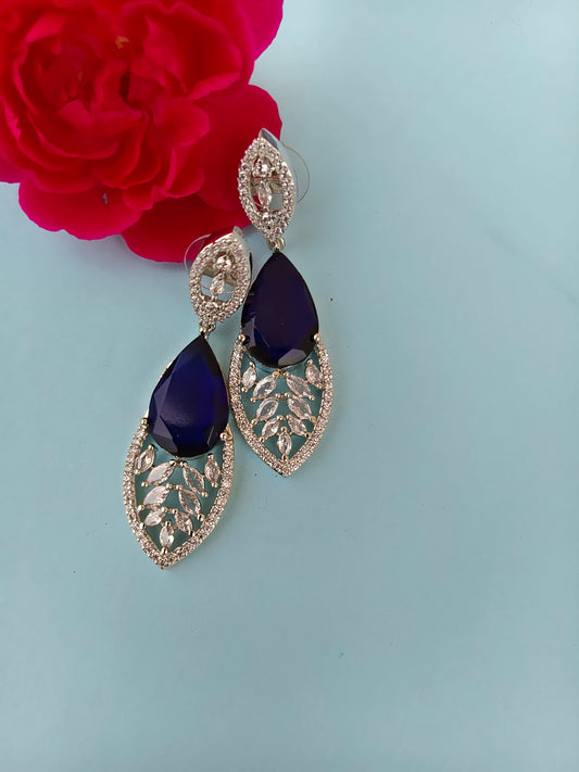 Blue  Aura Zirconia Earing