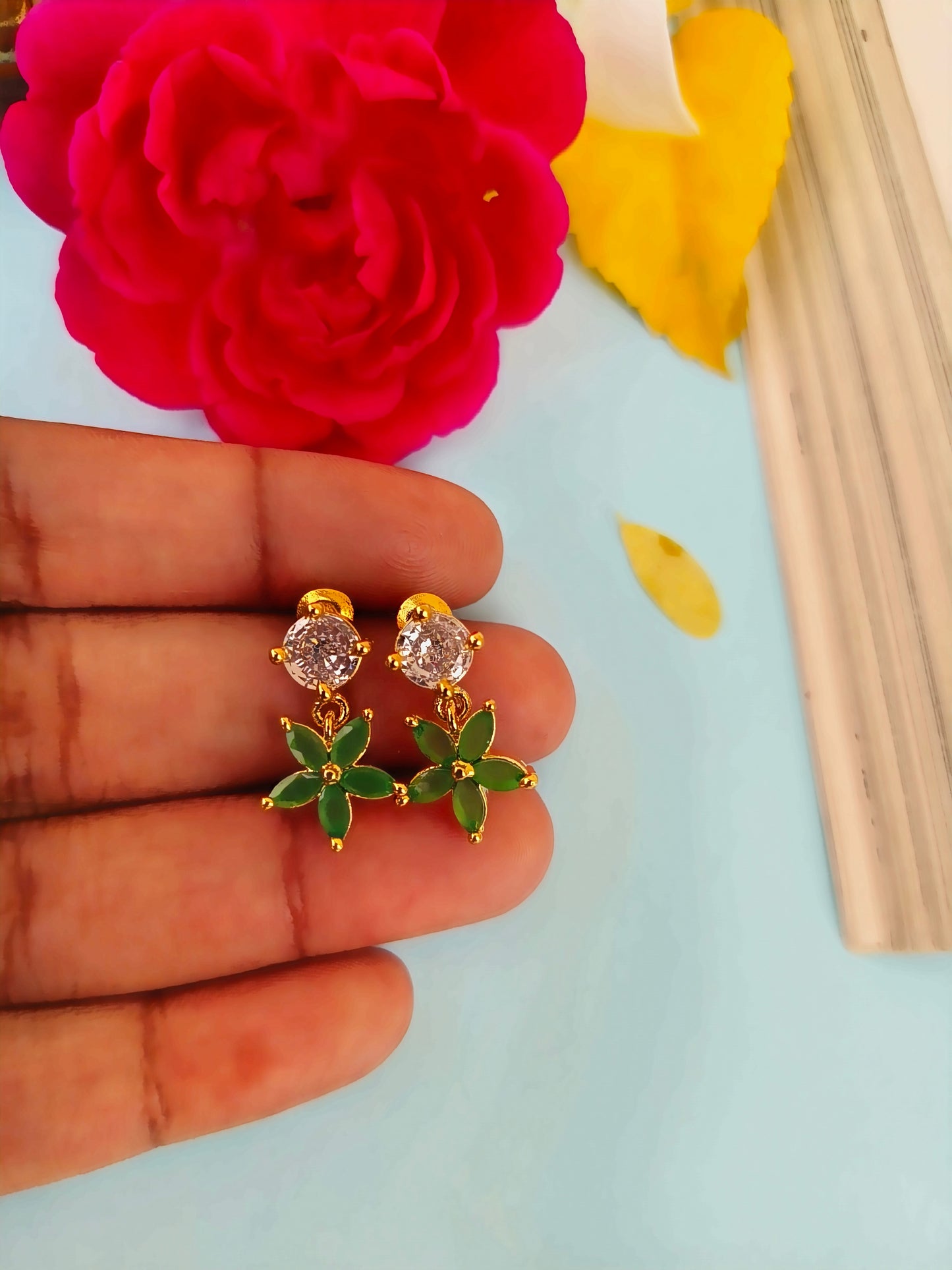 Green Starry Symphony Zirconia Earing