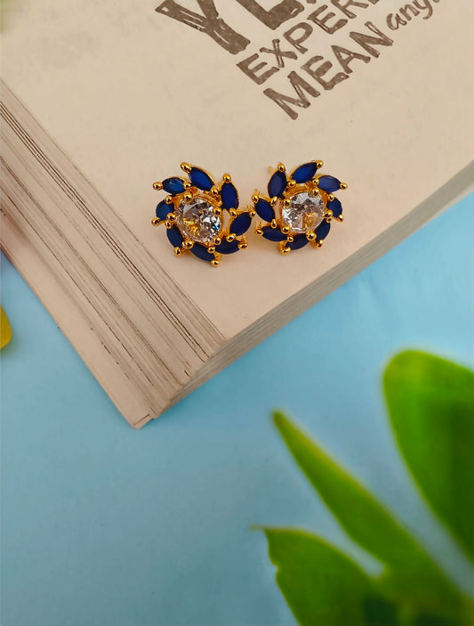 Blue Bloom Zirconia Studs