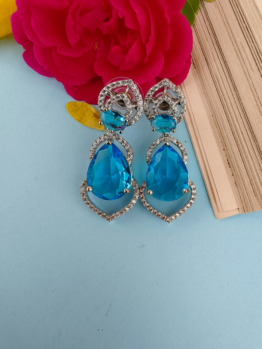 Royal  Sky Blue Zirconia  Earing