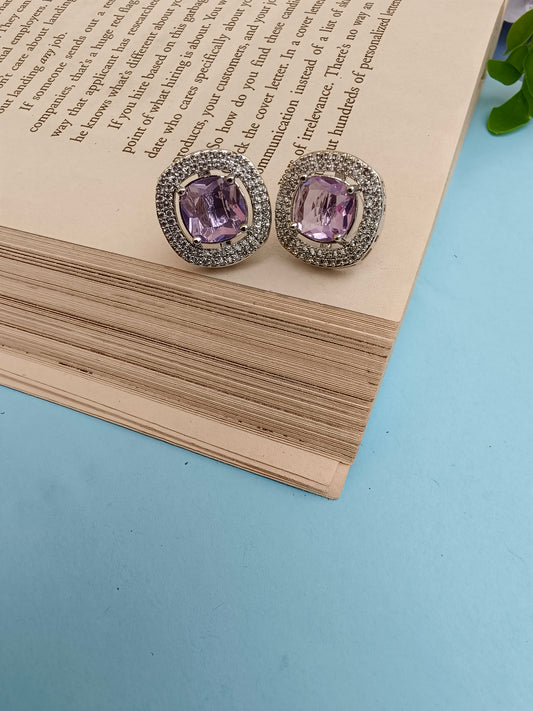 Lavender  mini zirconia Studs