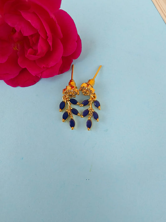 Blue little leaf Zirconia  Earing