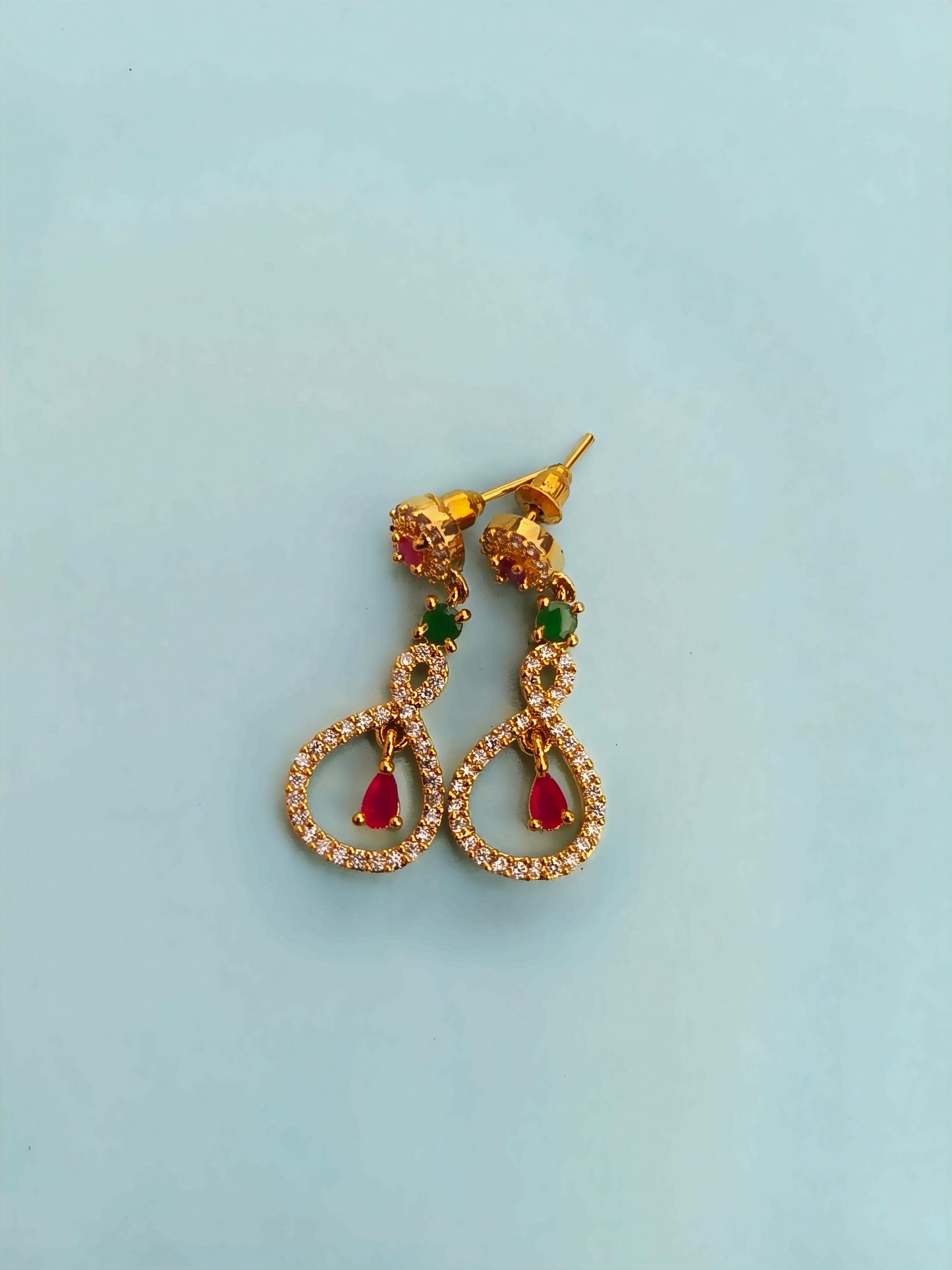 Golden  shiny Zirconia  Earing