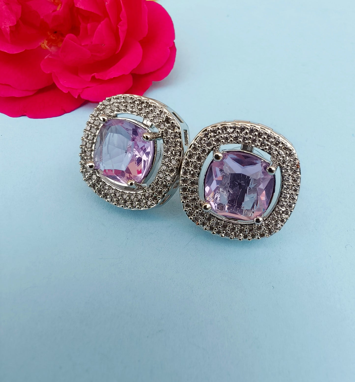 Lavender  mini zirconia Studs