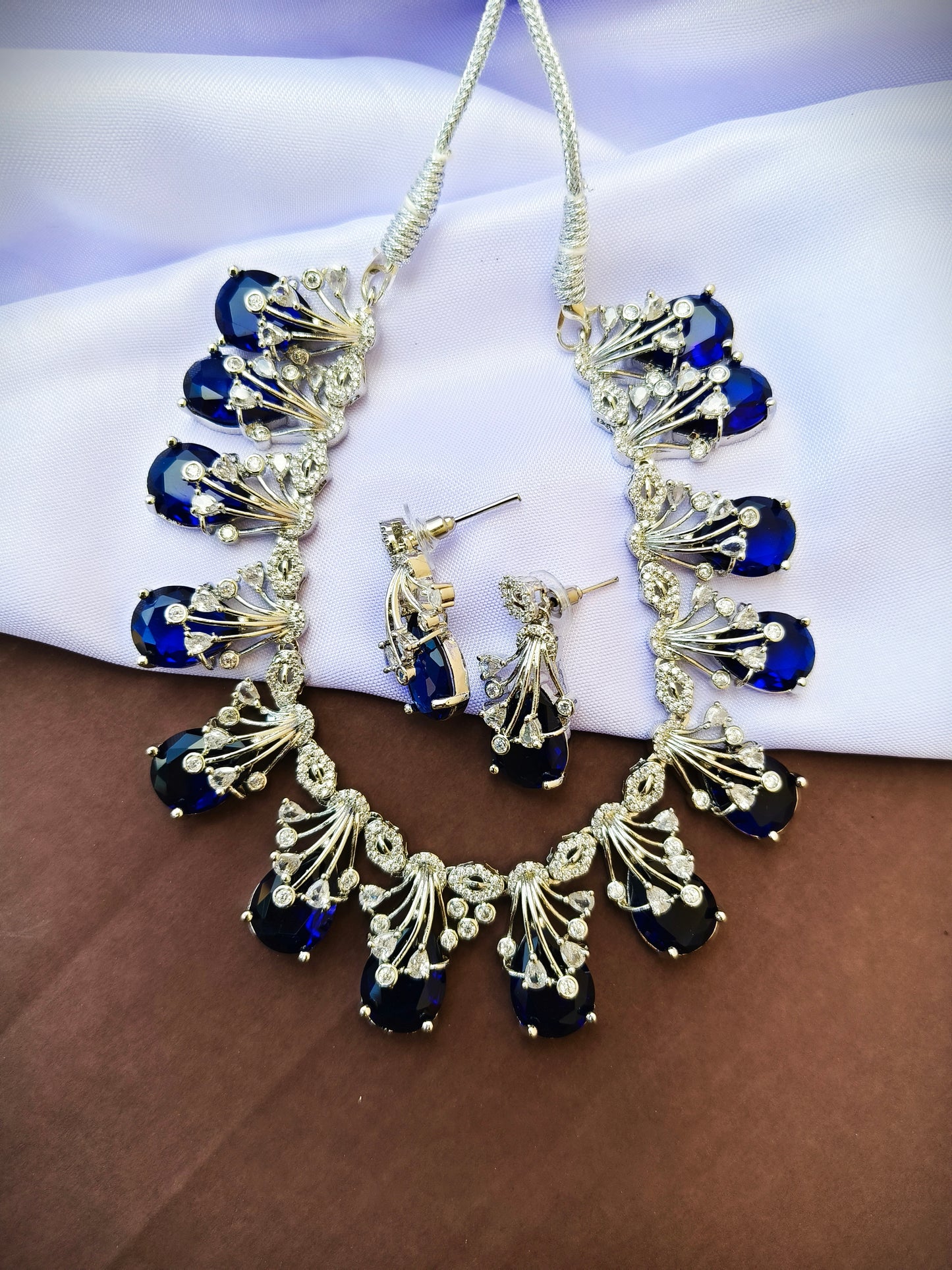 Blue Sobha Zirconia Necklace Set