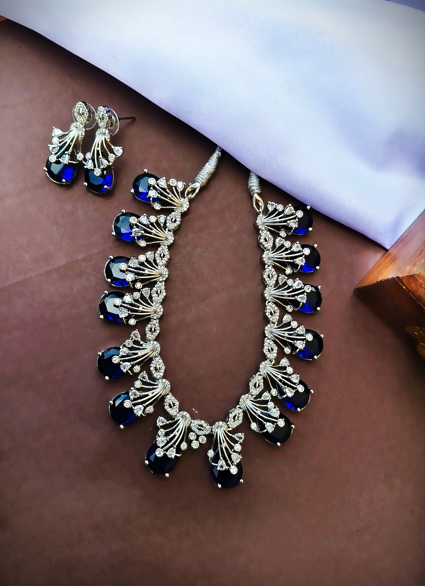 Blue Sobha Zirconia Necklace Set