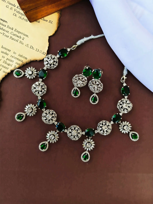 Green Sapphire Zirconia Necklace set