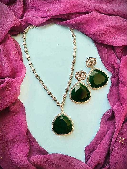 Green princess Zirconia Necklace set