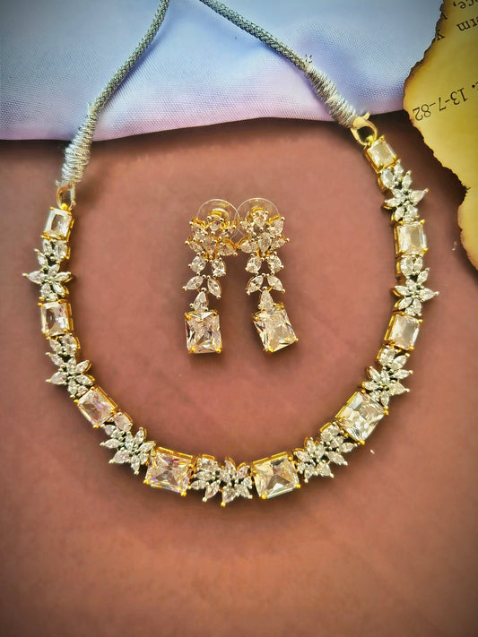 Golden Galaxy  Zirconia Necklace  set