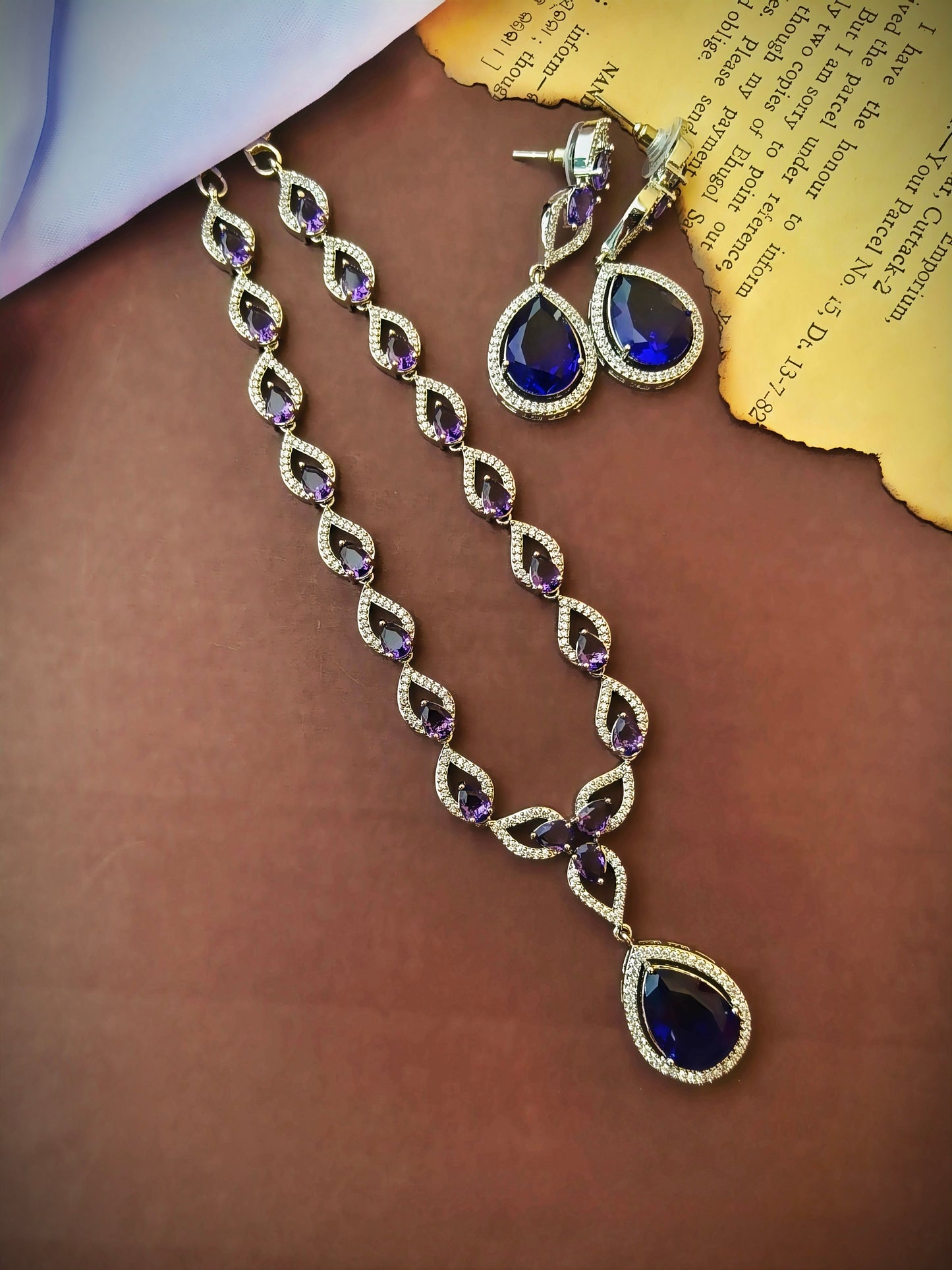 Royal Purple zirconia Necklace Set