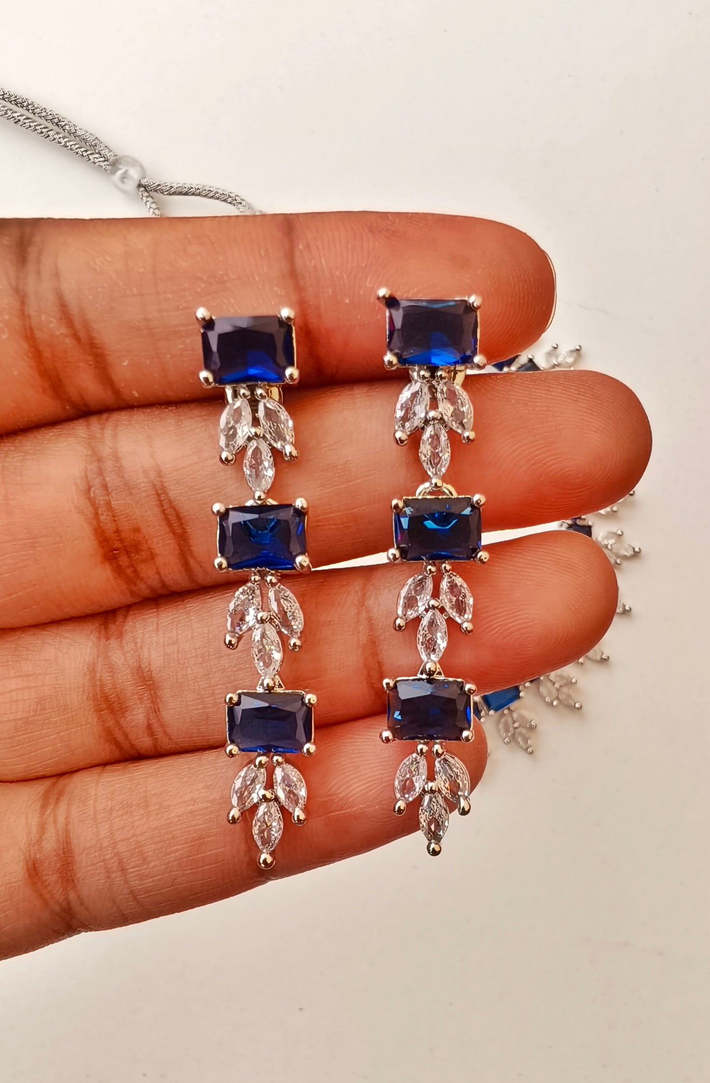 Blue sara Zirconia Necklace set