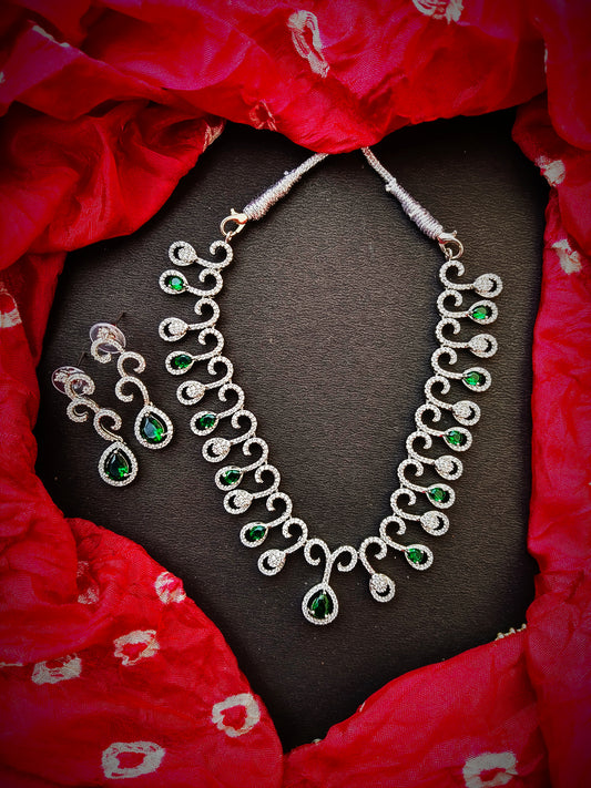 Green Lara zirconia Necklace Set