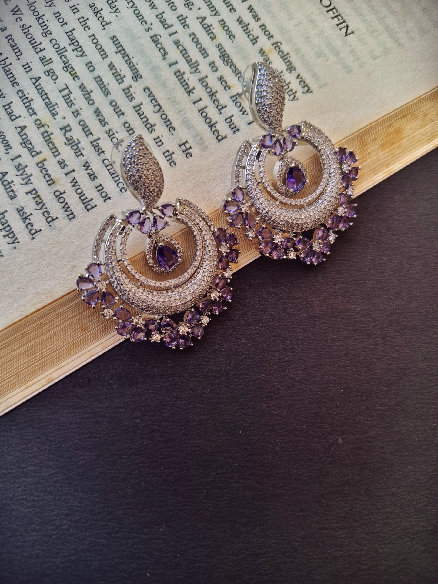 Purple Eva Zirconia Earings