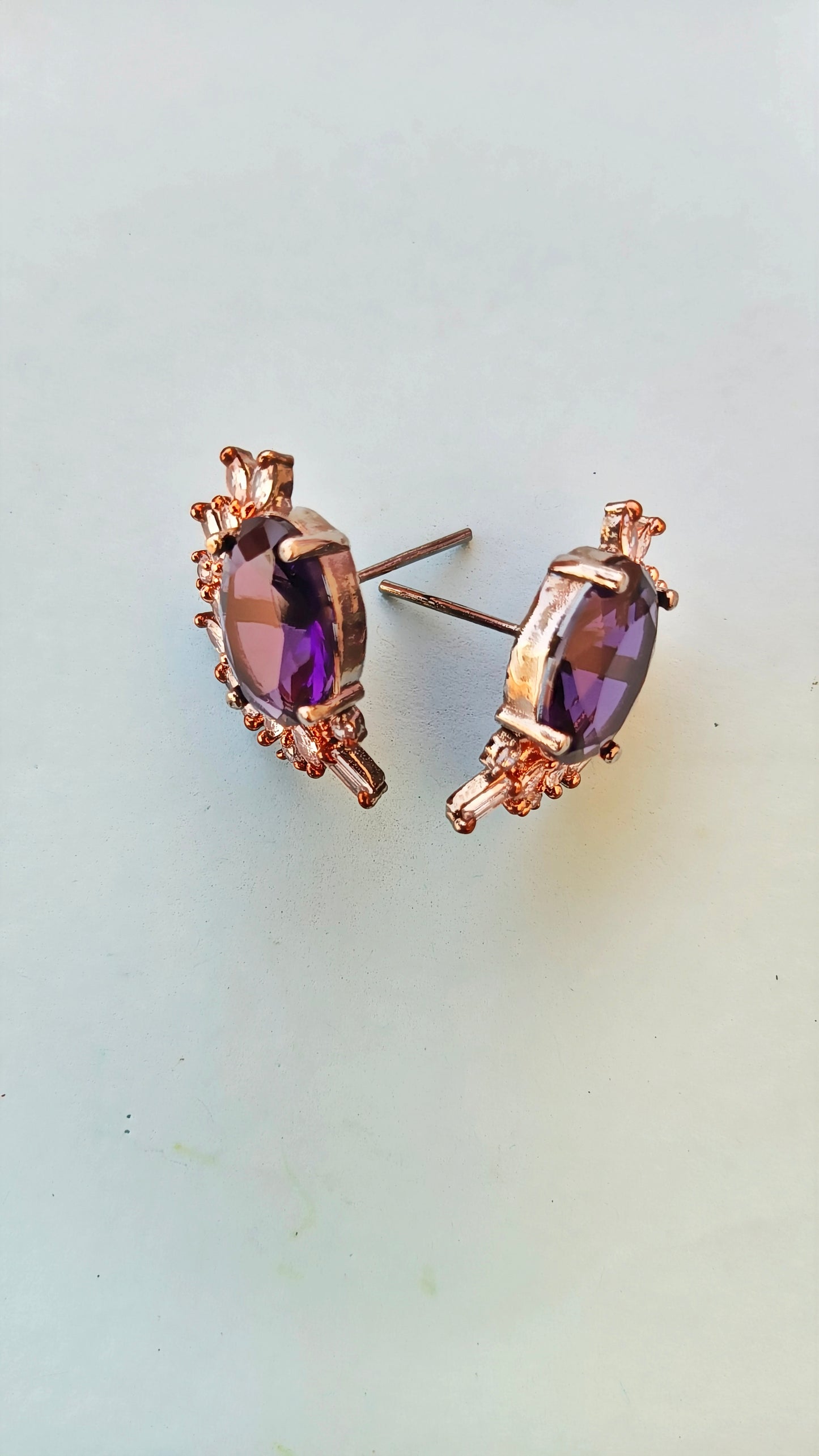 Purple rosy Zirconia studs