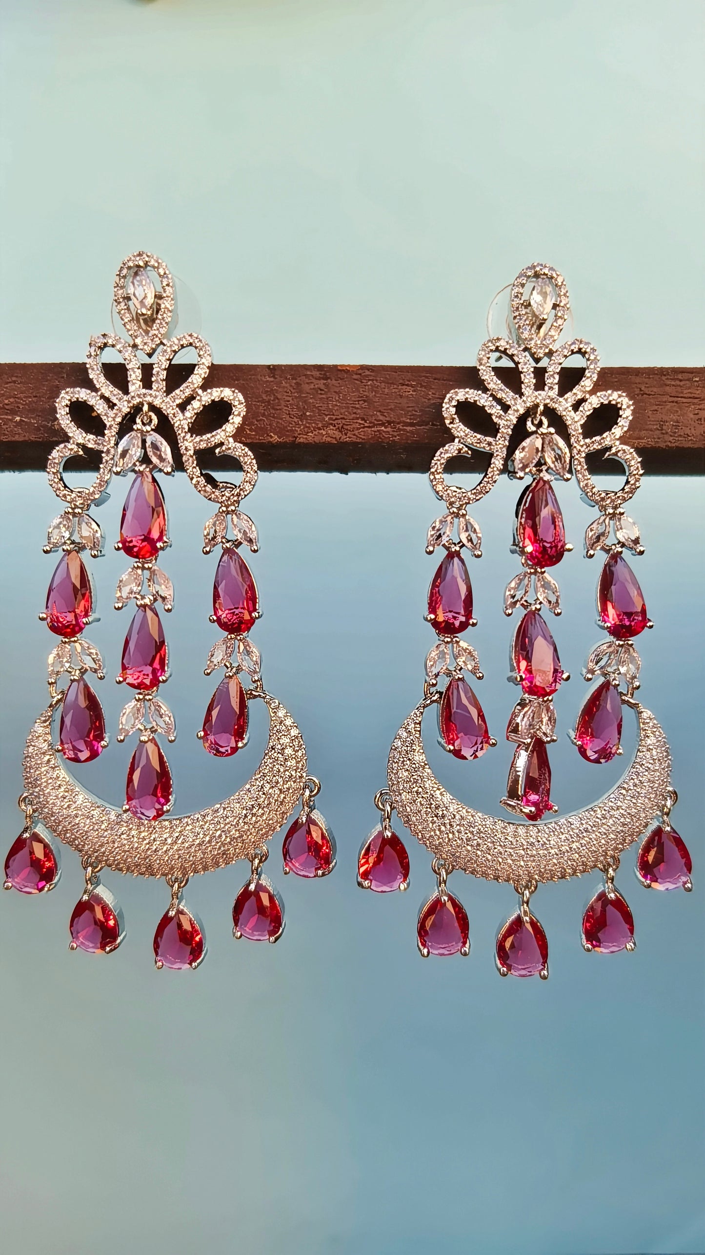 Red Noopur Zirconia Dangler