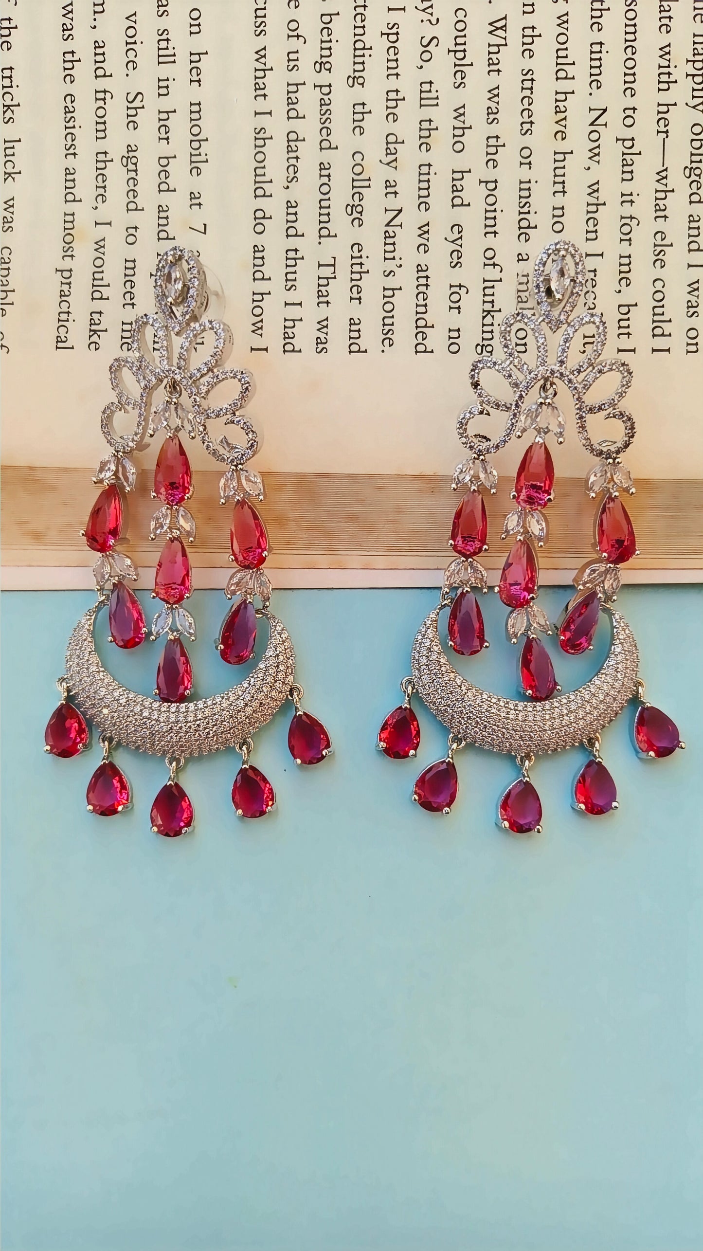 Red Noopur Zirconia Dangler