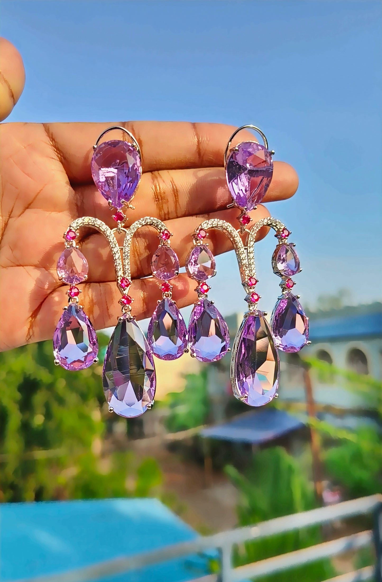 Lavender Nina Zirconia Danglers