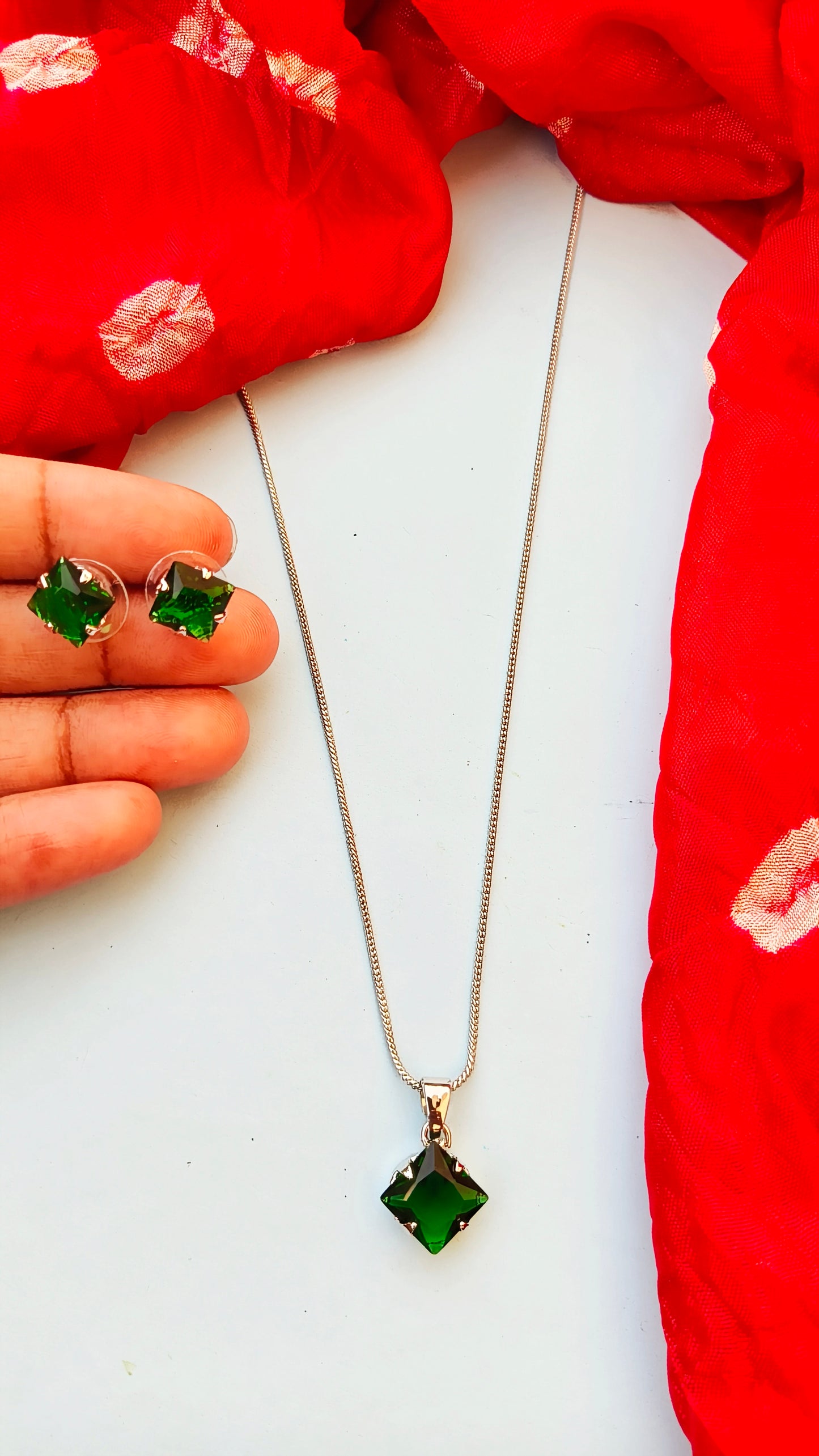 Green Rama Zirconia Necklace set