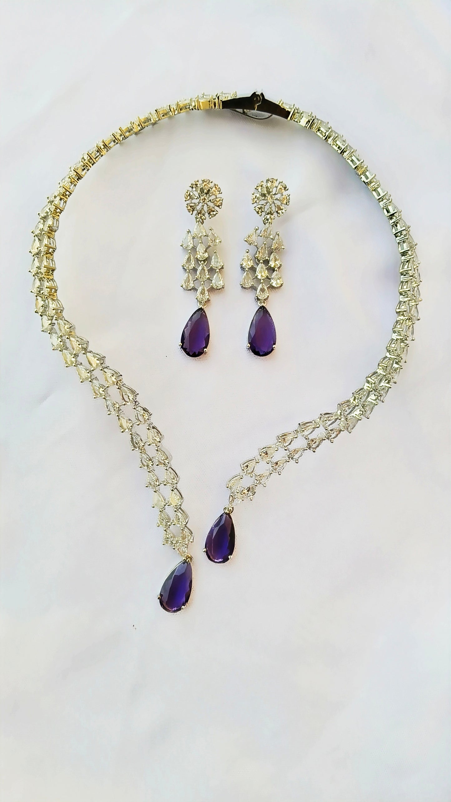 Purple Vena Zirconia Necklace set