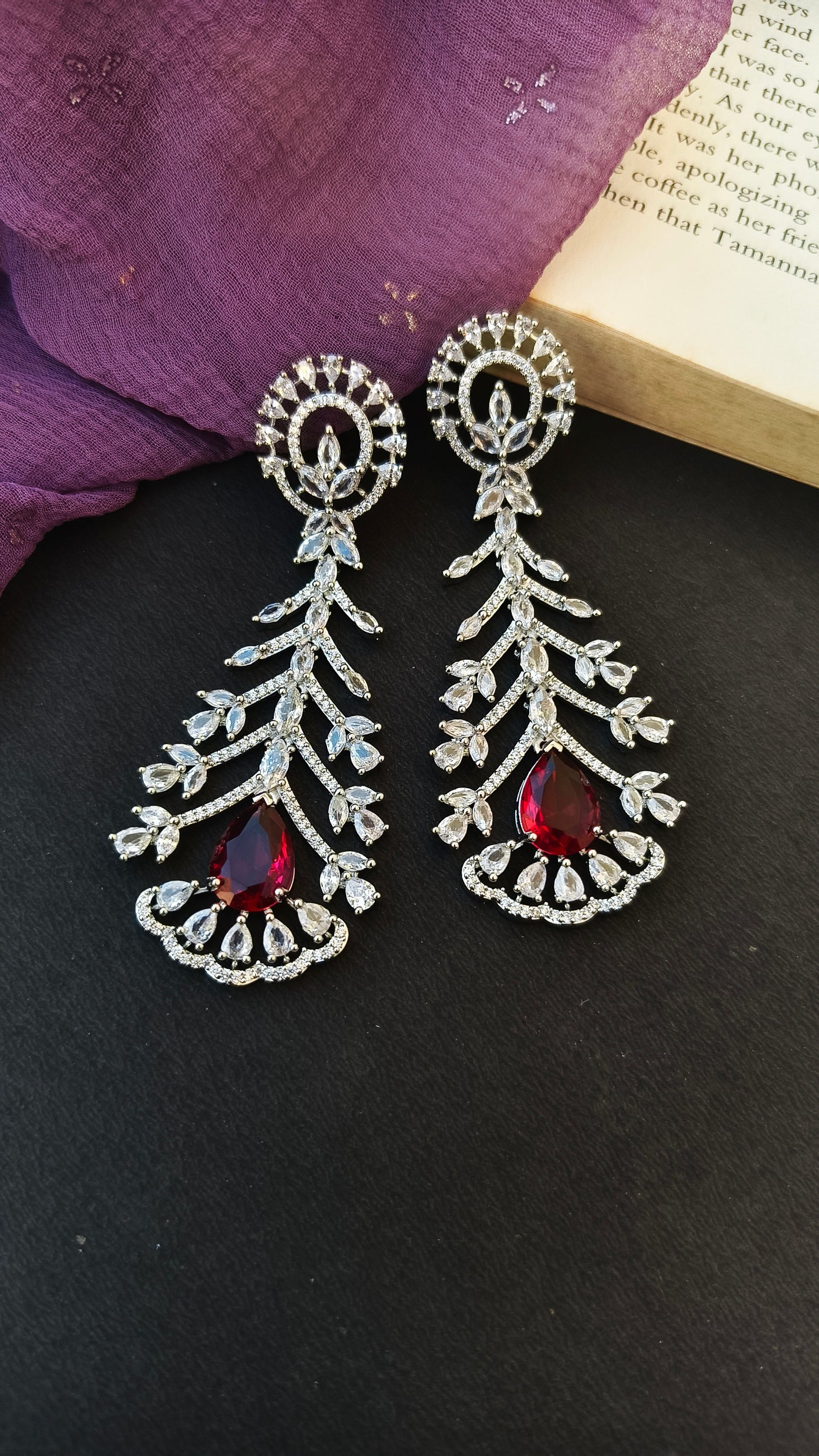 Red Mohita Zirconia Dangler