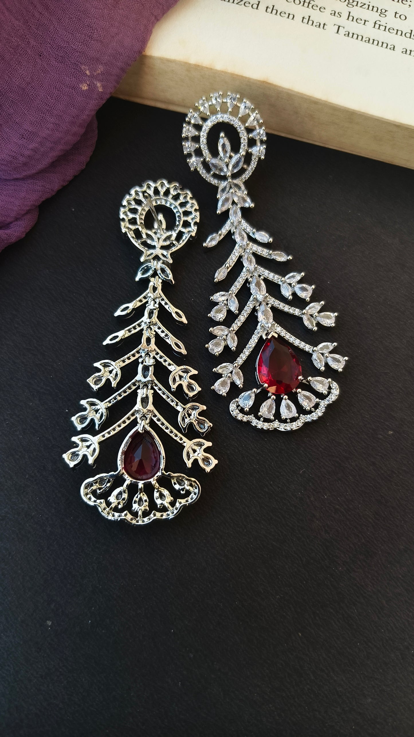 Red Mohita Zirconia Dangler