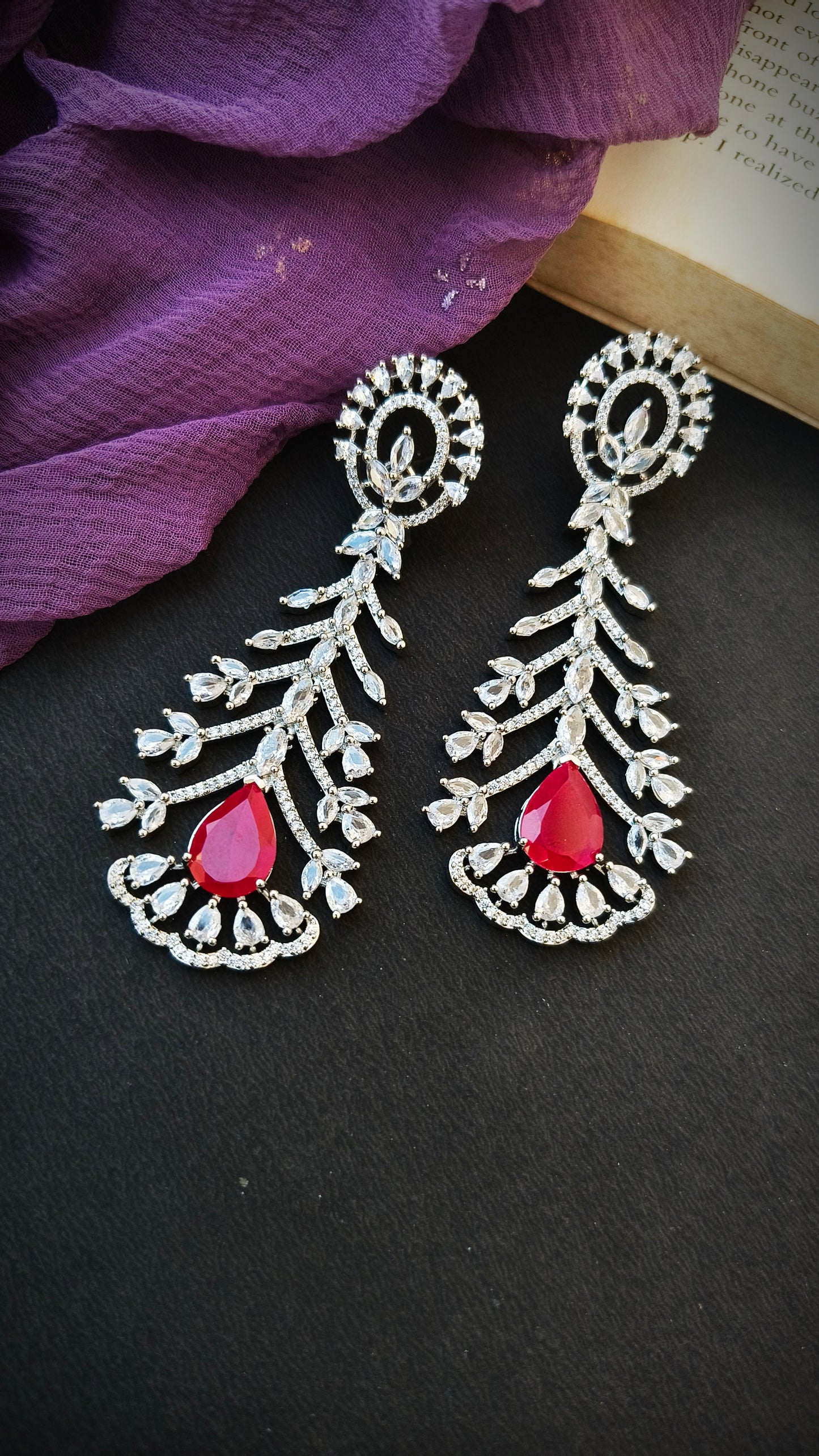 Rani Pink Mohita Zirconia Dangler