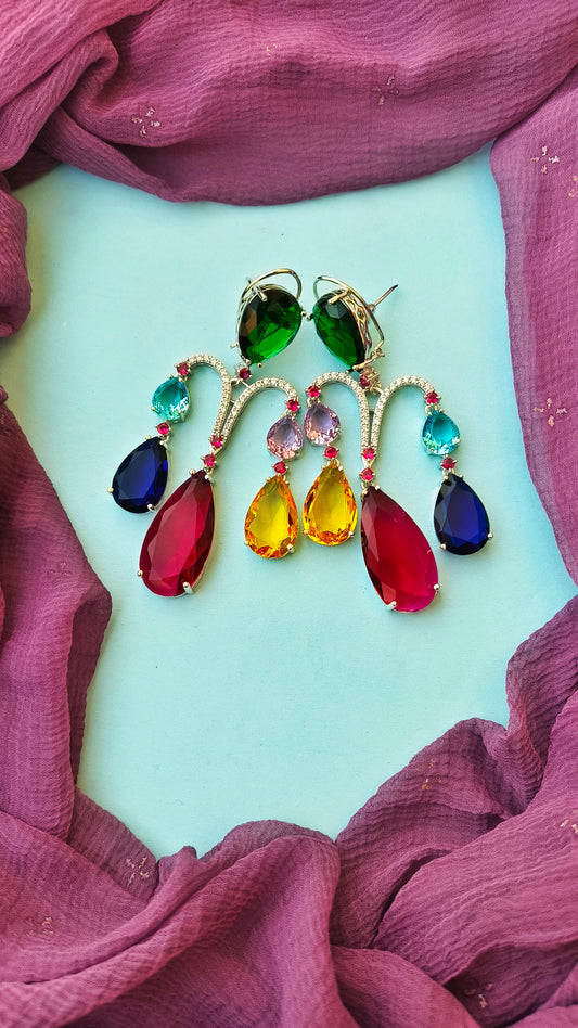 Multicolor Nina Zirconia Dangler