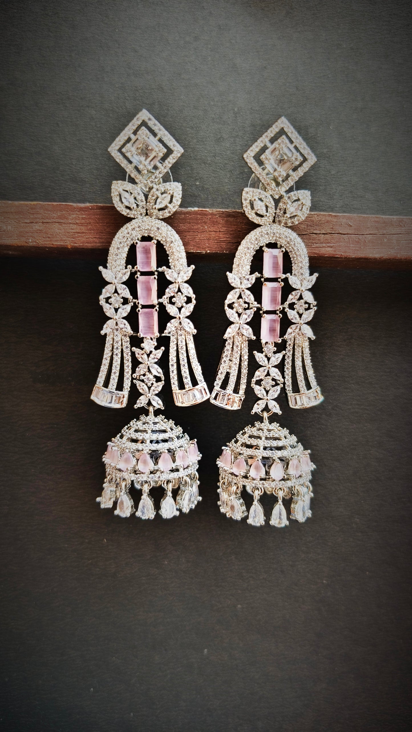 Blush Pink Ruby Zirconia dangler