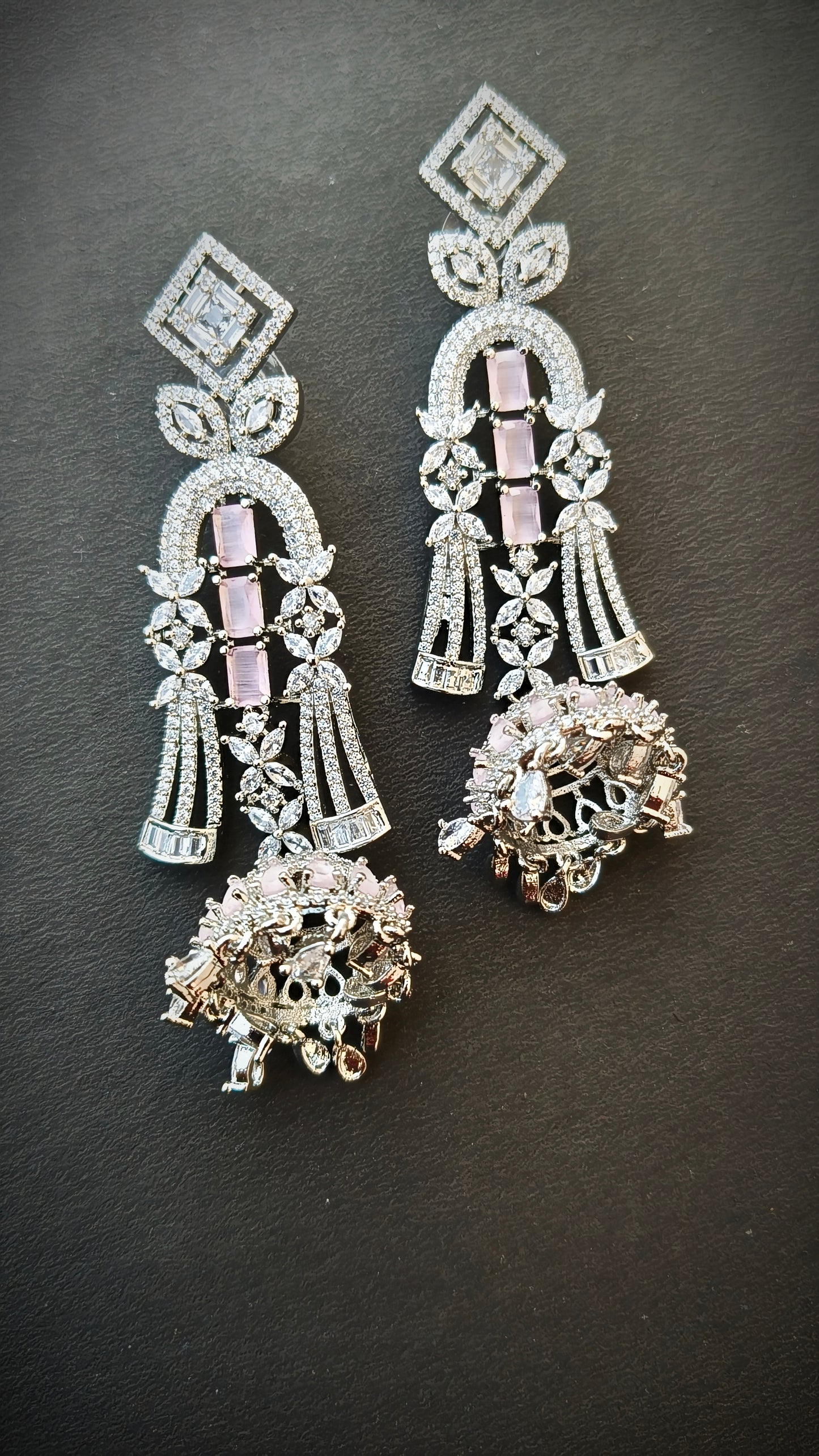 Blush Pink Ruby Zirconia dangler