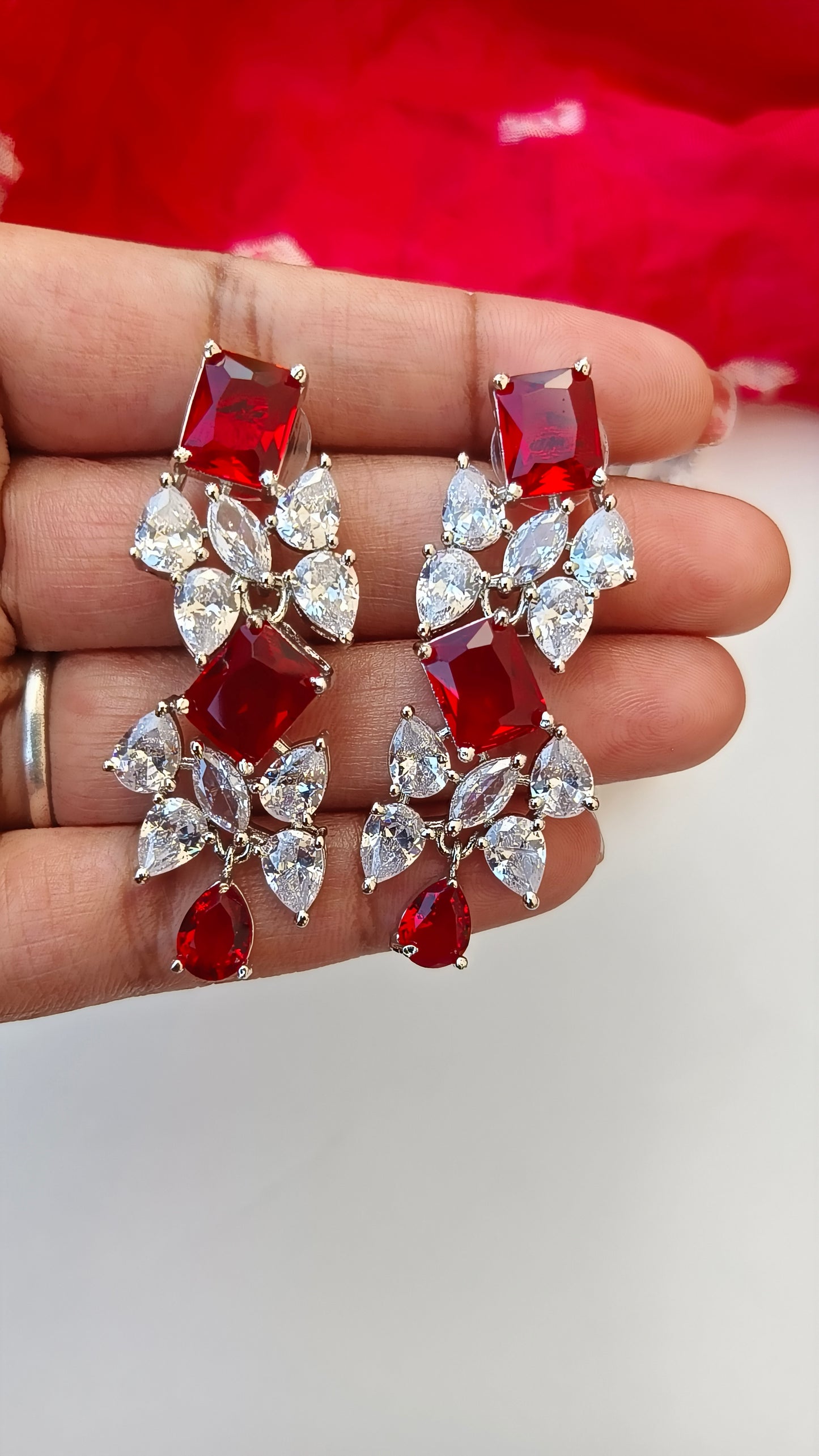 Red Ivy Zirconia Necklace set