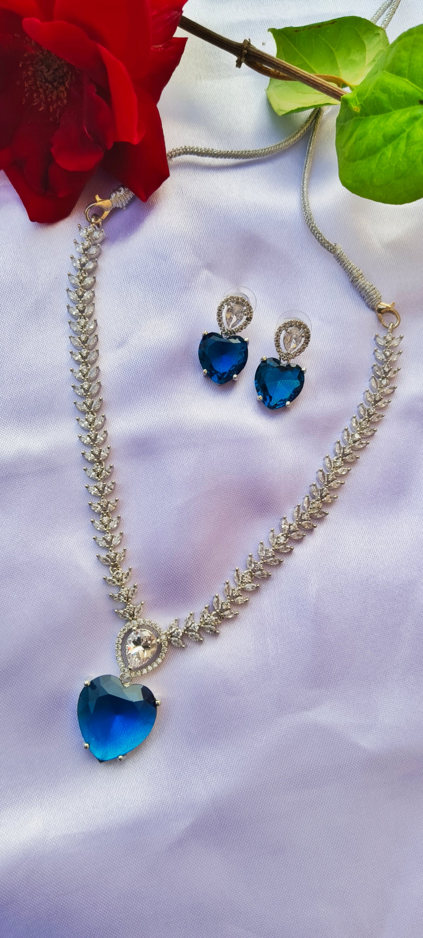 Blue Mahira Zirconia Necklace set