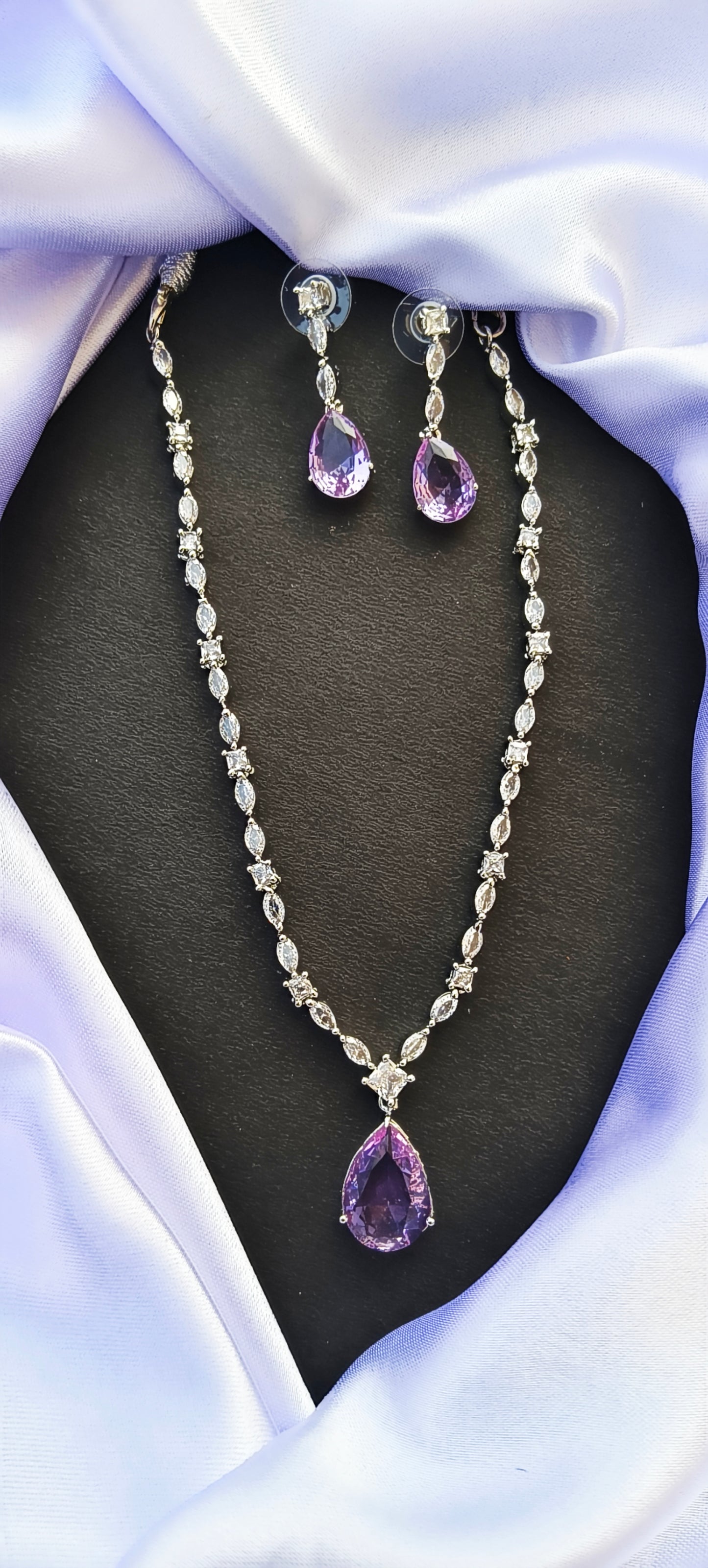 Lavender Rhea Zirconia Necklace set