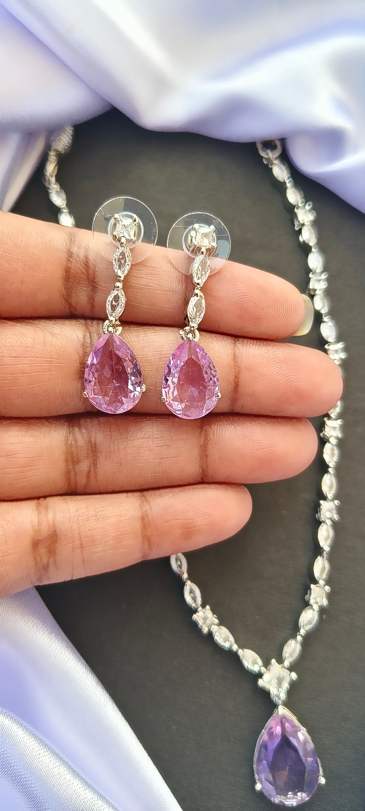 Lavender Rhea Zirconia Necklace set