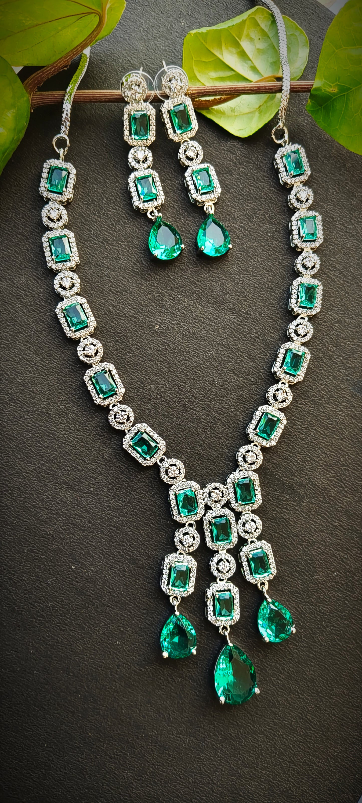 Green Afreen Zirconia Necklace set