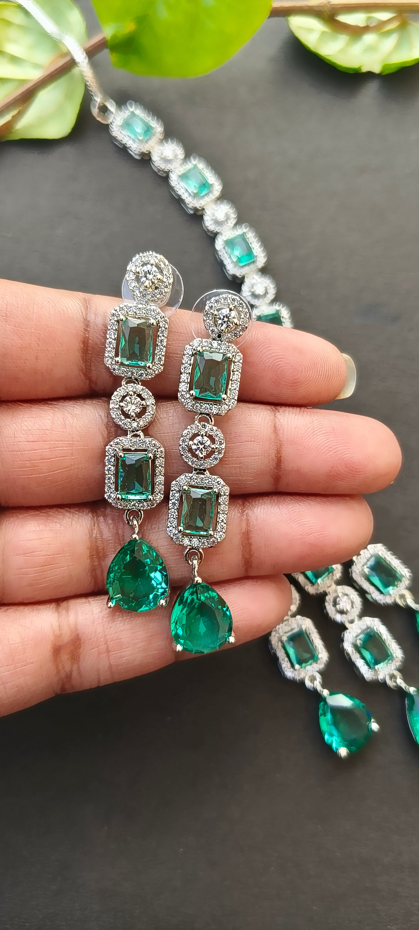 Green Afreen Zirconia Necklace set