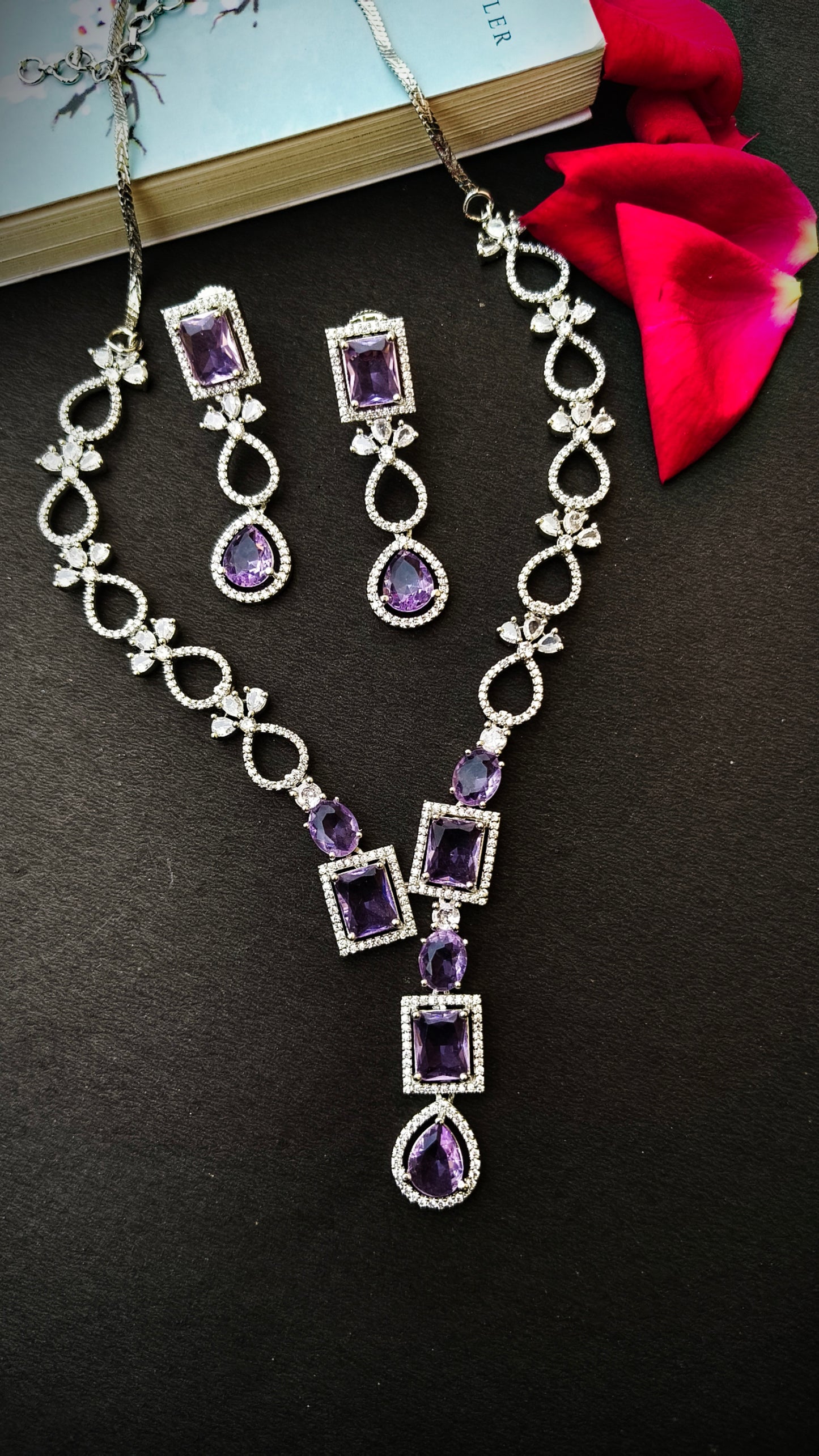 Lavender Lori Zirconia Necklace set