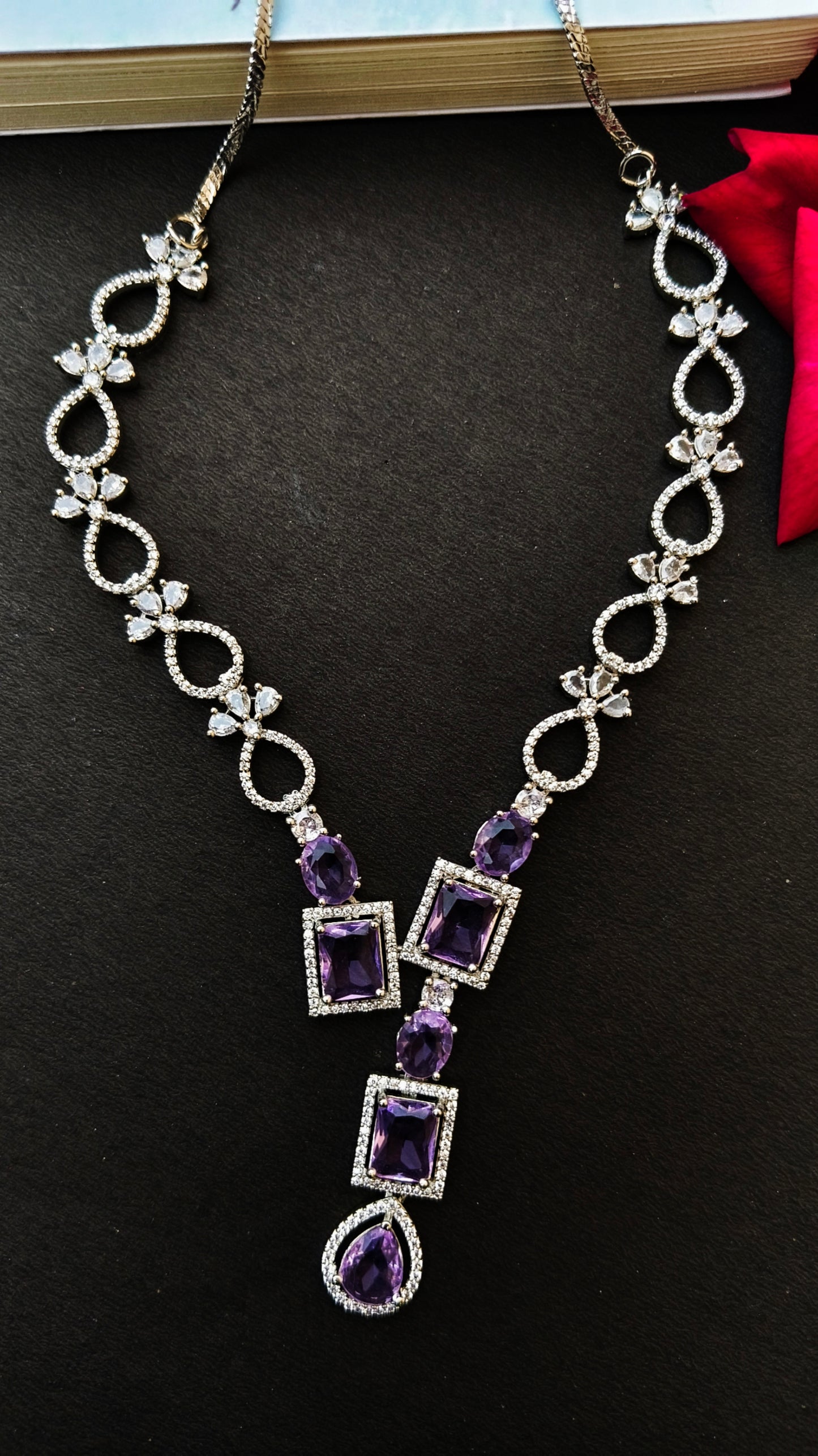 Lavender Lori Zirconia Necklace set