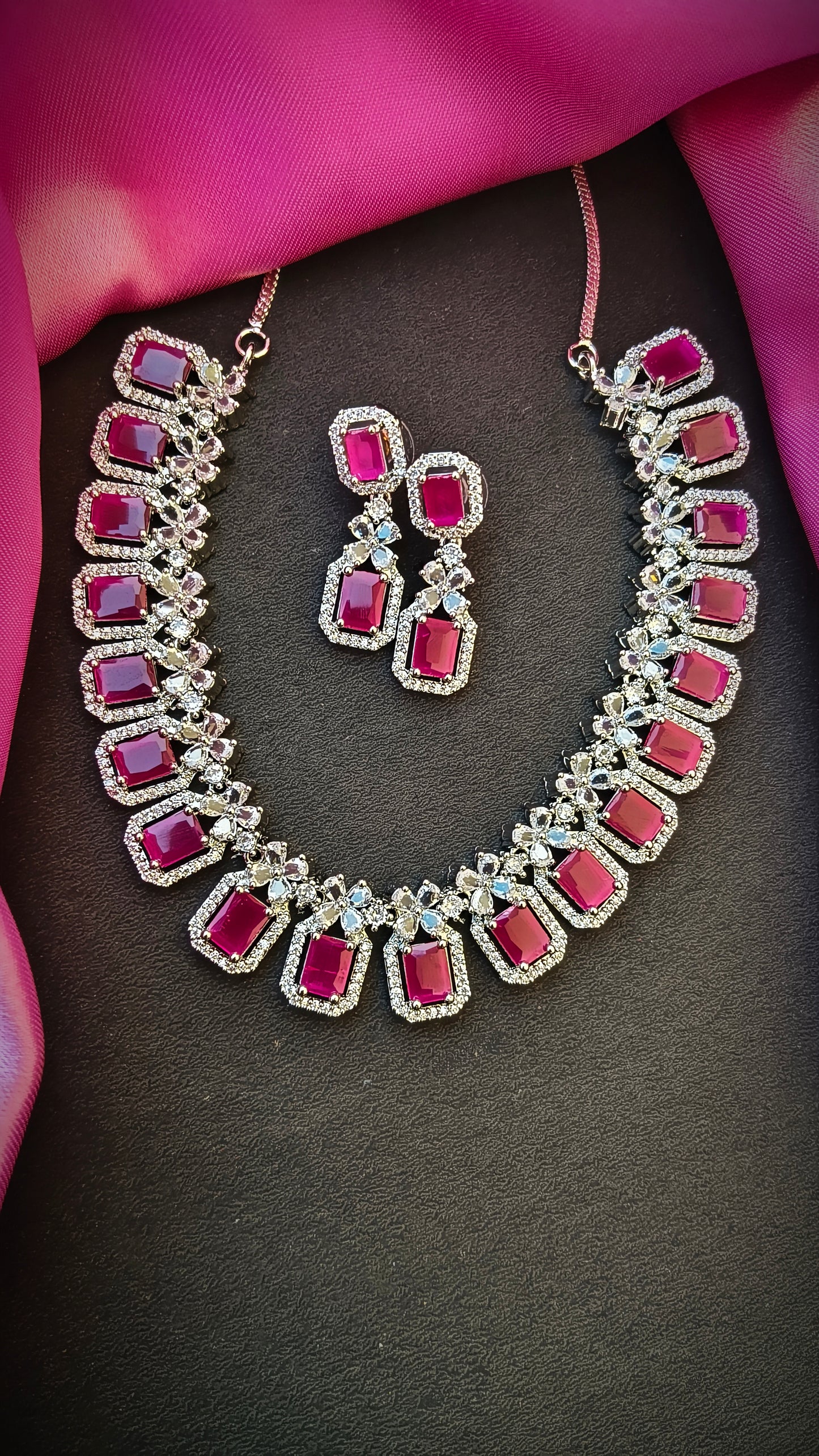 Rani Meesa Zirconia Necklace set