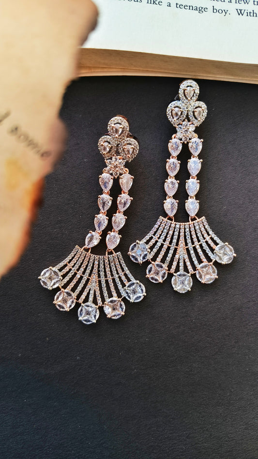 Rose Gold Peacock Zirconia Dangler