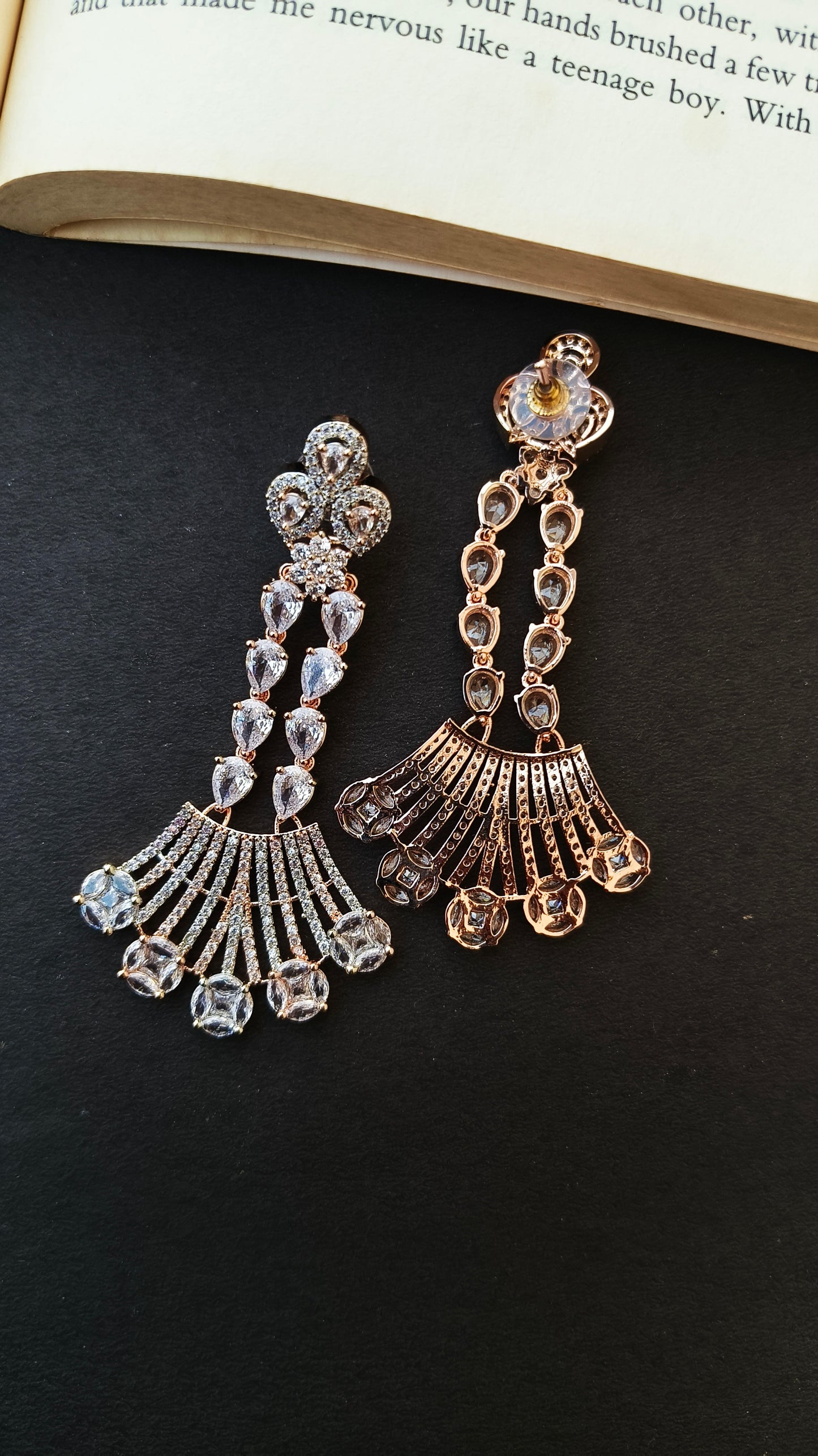 Rose Gold Peacock Zirconia Dangler