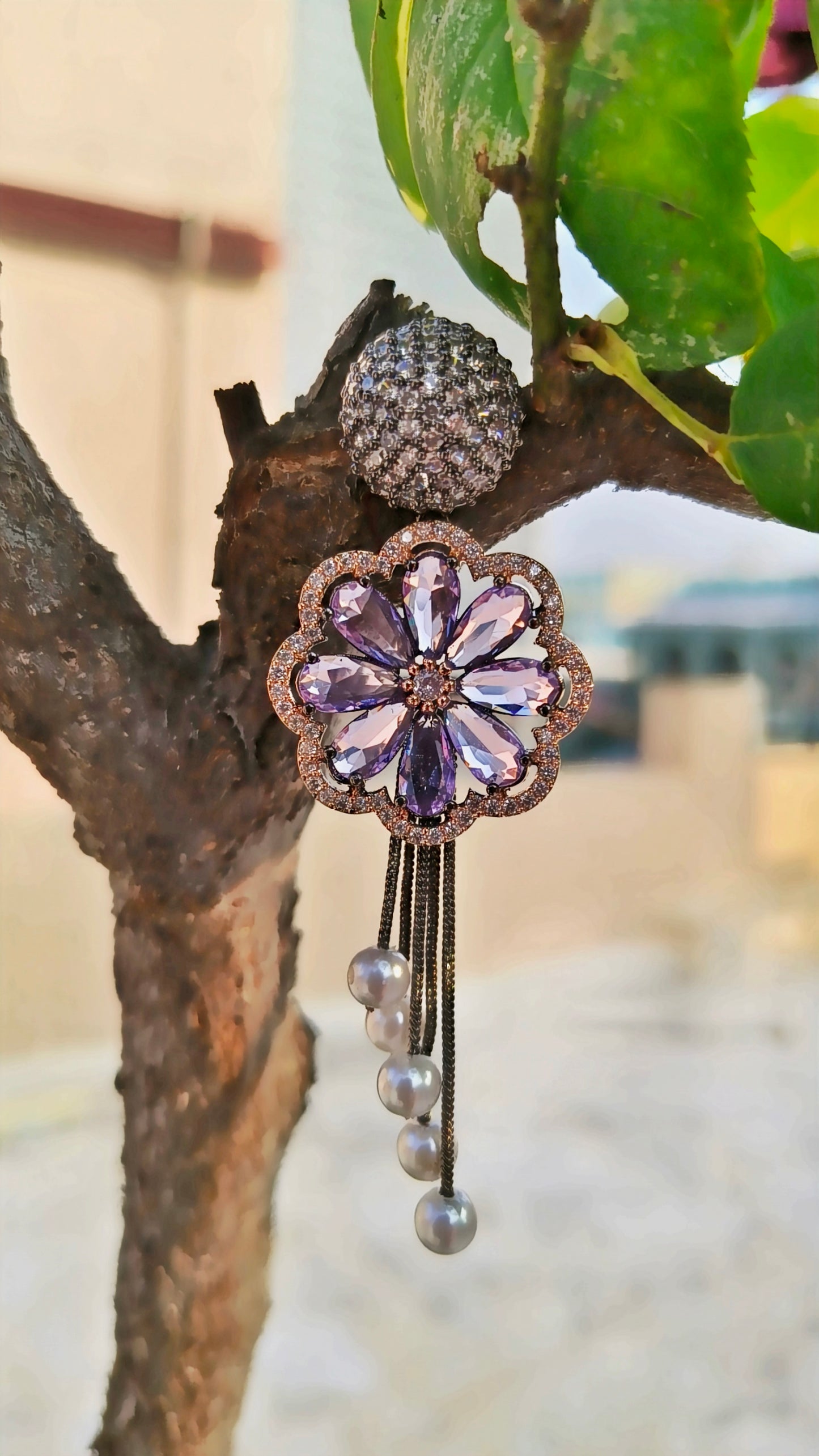 Purple Cindrella Zirconia Dangler