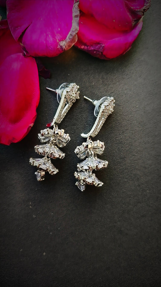 Silver Nalini Zirconia Dangler